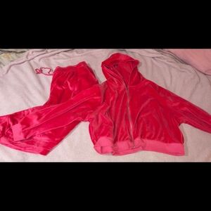 Rue 4x Pink plus Velour Tracksuit Set